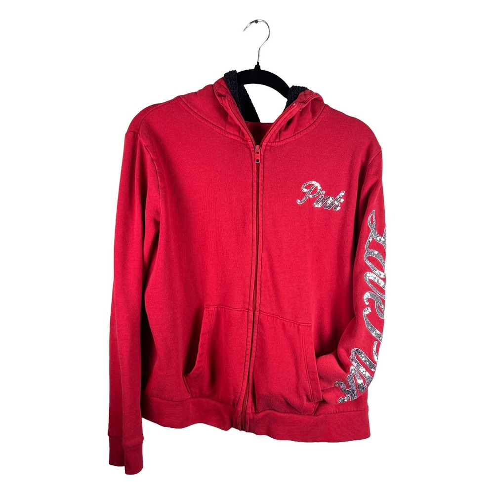 PINK Victoria's Secret Hoodie 2010s Women XL Red Y2K Streetwear